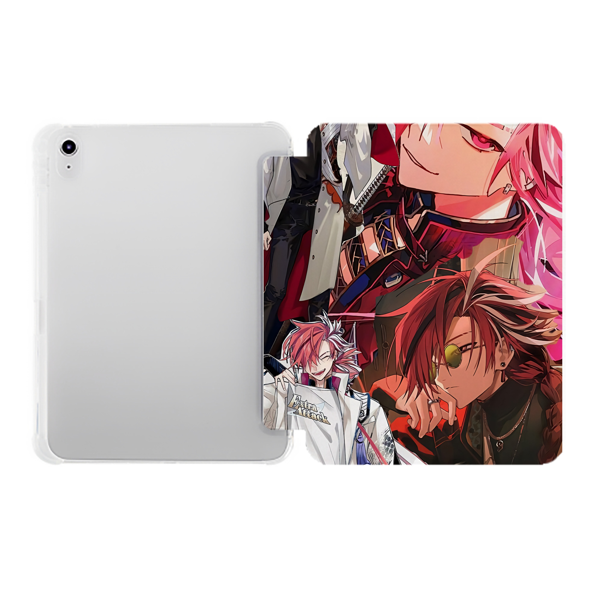 （画像用） 刀剣乱舞 Touken Ranbu IPad ケース ペン収納付き 三つ折りスタンド PUレザー×シリコン 対応機種9.5/10.5/10.9インチ
